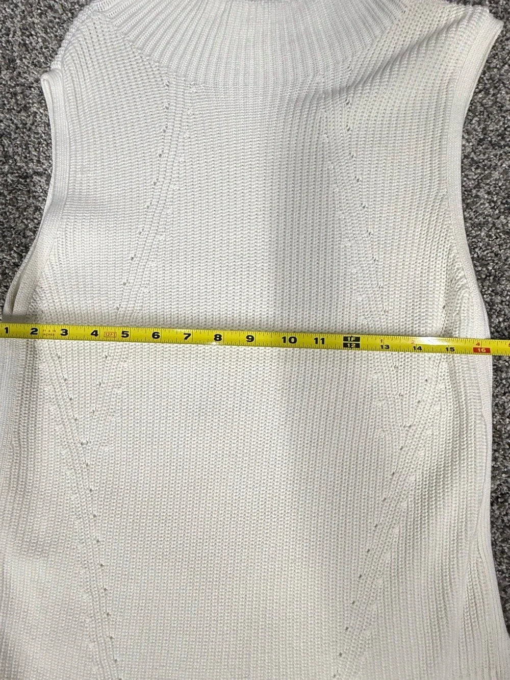 White Sleeveless Knit Sweater Tunic - Picture 6 of 8